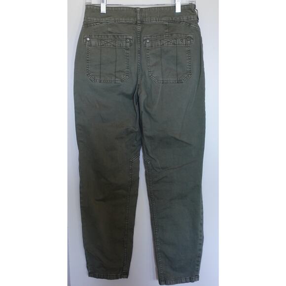 Pilcro Pants Womens 26 Olive Green Utility Ankle Crop High Rise Stretch Tapered - Picture 3 of 10